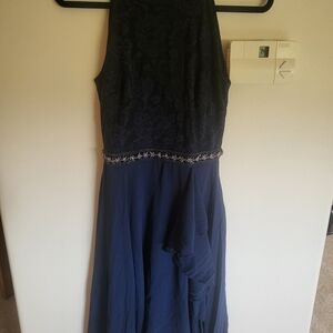 Miusol Navy Blue Lace Prom Dress